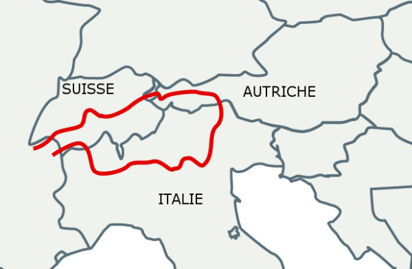 Carte tour des lacs italiens