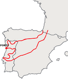 Carte-Traversée-Espagne-Portugal-Itinéraires-Evasion