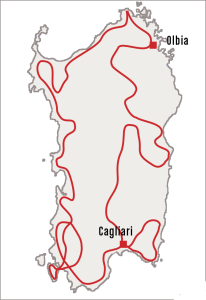Sardaigne-Carte-Trajet-Parcours-Itinéraires-Evasion