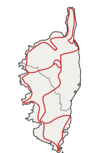 Carte-trajet-Tour-de-Corse-Itinéraires-evasion