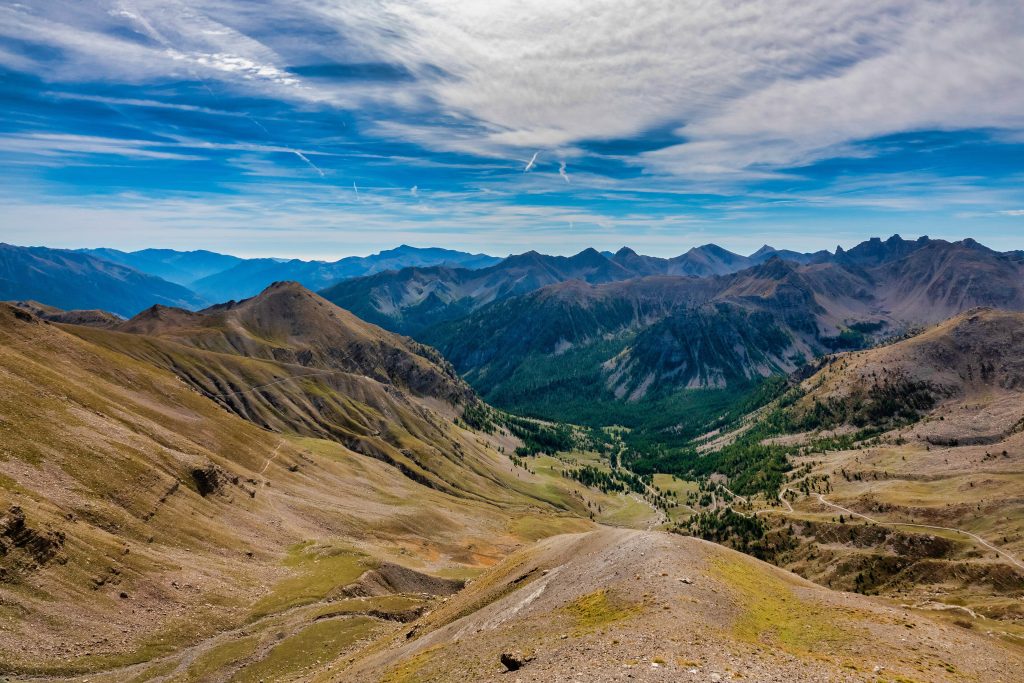 La route du col de la Bonette et la Cime, dans le parc national du Mercantour