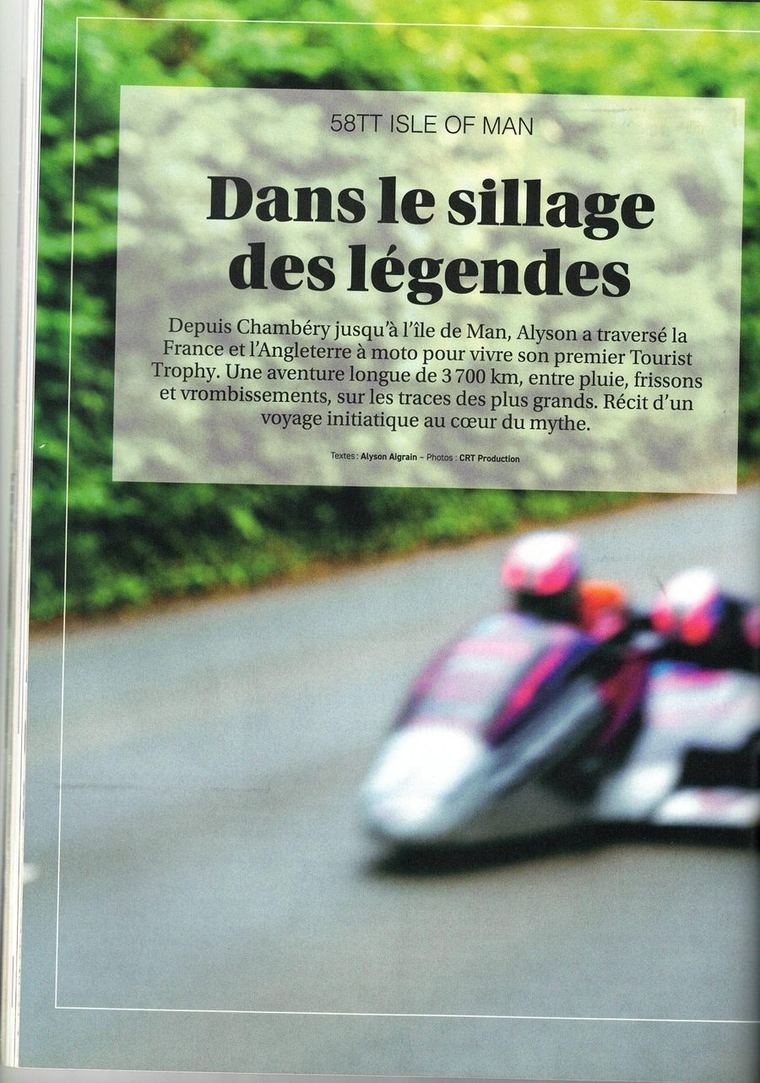 Ouverture de l'article Dans le sillage des legendes, RoadTrip magazine, Tourist Trophy 2025